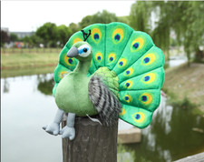 lovely new plush green beatiful peacock toy high quality gift about 25x30cm