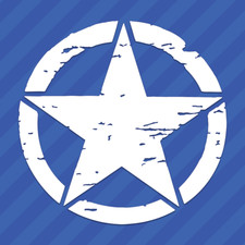 Army Military Star Distressed Tattered Vinyl Decal Sticker