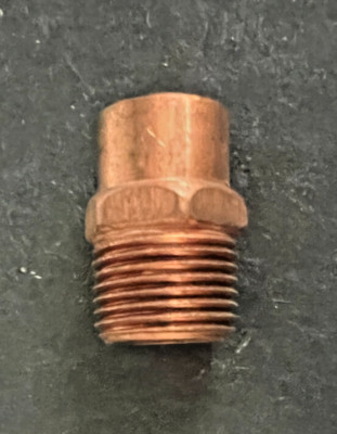 Mueller W-1125 Adapter 1/2 OD x 3/8 Male Solder Joint Wrot Copper