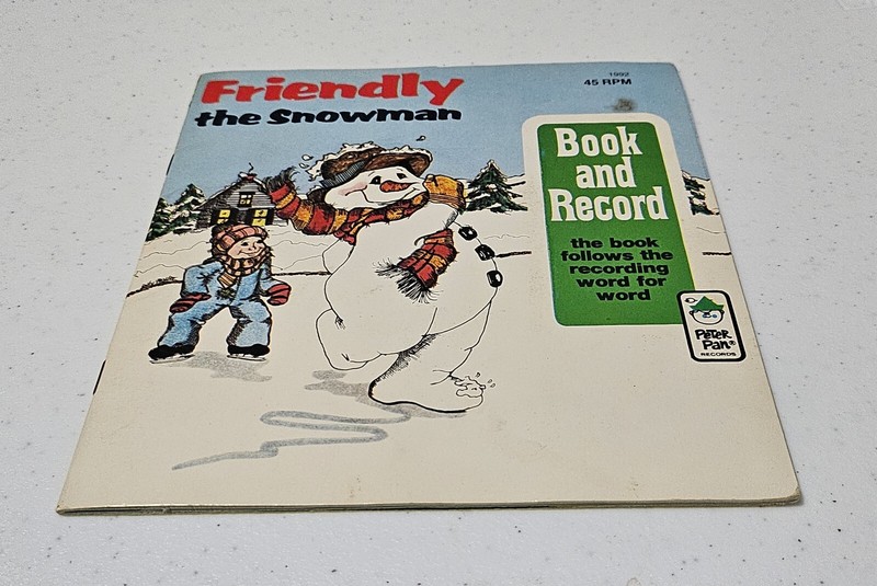 FRIENDLY the SNOWMAN Peter Pan Book & Record 45rpm 1992