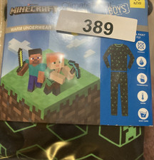 Climate Right Cuddl Duds Minecraft Boys Warm Underwear Medium 8/10 New
