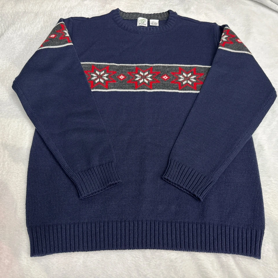 Suéter Verde Perro Diseño Invierno Talla Grande Tejido Navidad Corea Foto 2 de 4