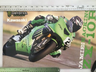 Jamie Hacking MONSTER ENERGY AMA Superbike Kawasaki ZX-10R Small Poster 18x12 