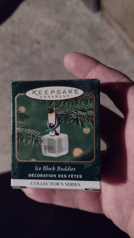 2001 Ice  Block Buddies Penguin Hallmark Miniature Ornament