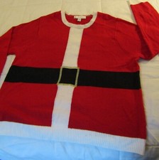 Santa Sweater - Jolly -Red - Pullover-Round Neck-Long Sleeve- 2X SSR 2X168 