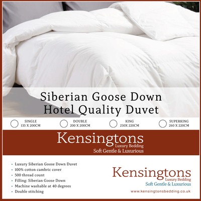 Kensingtons Siberiano Plumas De Ganso Lujo King Size Duvet Edredon