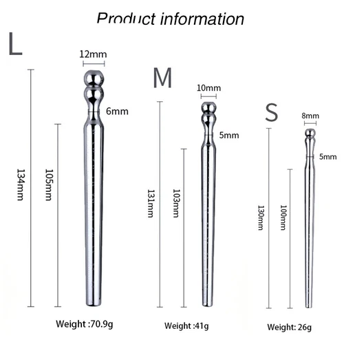 Dilatador de acero inoxidable metal que suena uretral estiramiento del pene tapón hueco para hombres - Imagen 12 de 15