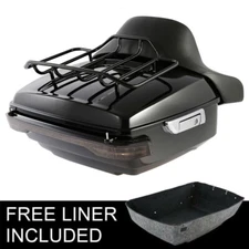 King Trunk Pad Top Rack LED Light Fit For Harley Street Glide 2014-2025 Touring