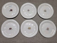RAE DUNN Vintage Boutique Chocolate Cake Dessert 8" Plates Lot 6 Magenta Dimples