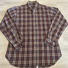 Vintage Sir Pendleton Pure Virgin Wool Plaid Button Up Shirt Medium 90s