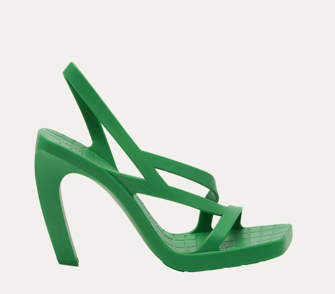 Bottega Veneta — Bottega Veneta Jimbo Slingback Rubber Heeled Sandal, Parakeet - Retail $890