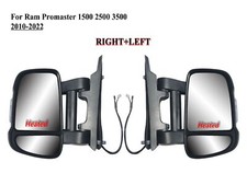 Pair Right+Left Side Power Long Arm Extended Door Mirror For 10-24 RAM Promaster