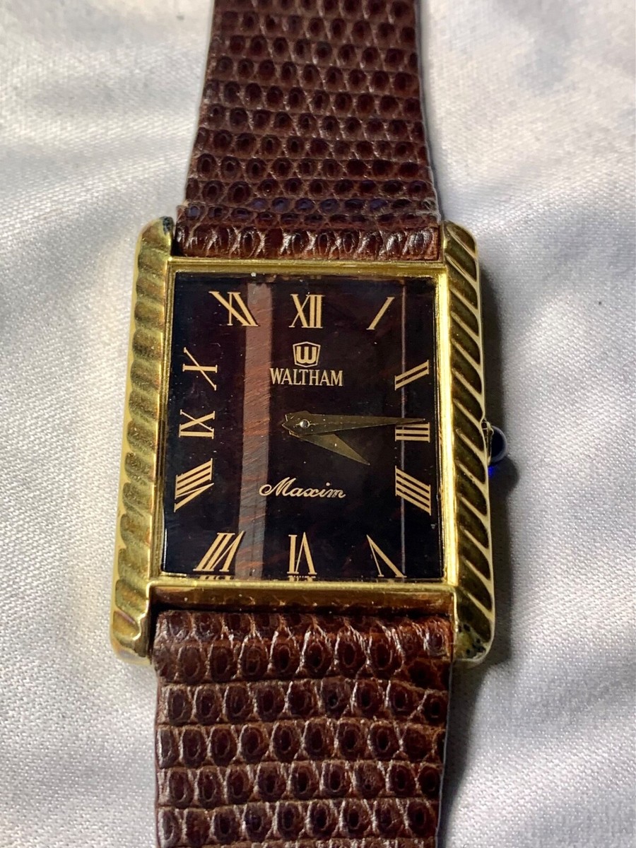 Waltham Tiger Eye Red Wine Stone Dial Maxim Tank Watch | eBay