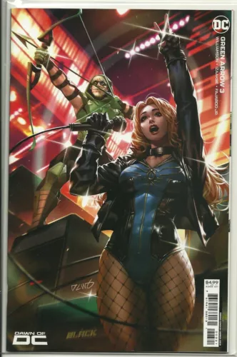 GREEN ARROW #3! NM! DERRICK CHEW CARD STOCK VARIANT COVER!