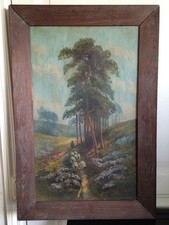 Tableau HST vue animée en forêt dans le style des Barbizons XIXéme,non signé