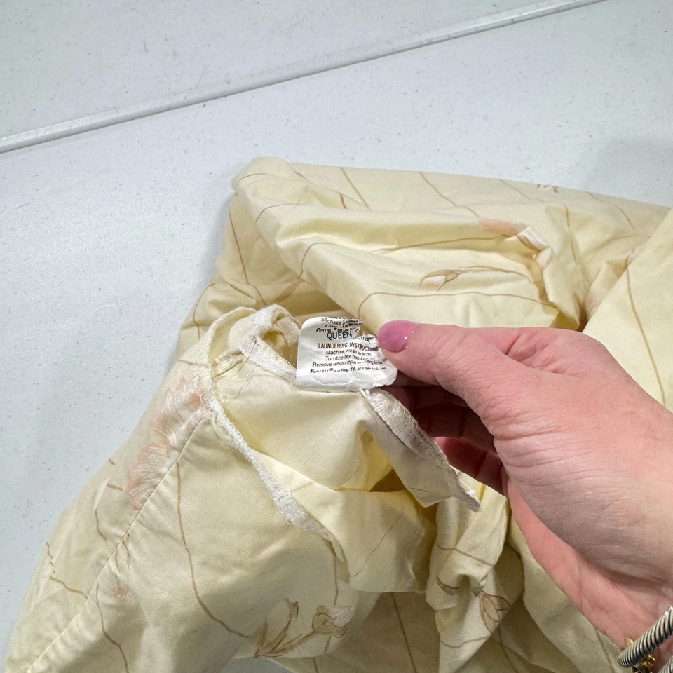 Sábana bajera vintage dan river queen rosa beige floral mezcla algodón y2k años 90 80 Foto 4 de 4