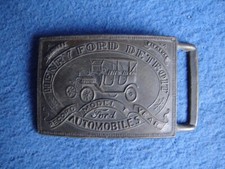 Ford Model T Belt Buckle  Detroit Automobile Car  Brass Tin Lizzie Record Year