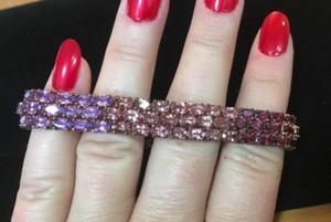 Authentic QVC 14K Rose Gold Plated Sterling Silver Ombre Gemstone Bracelet $475