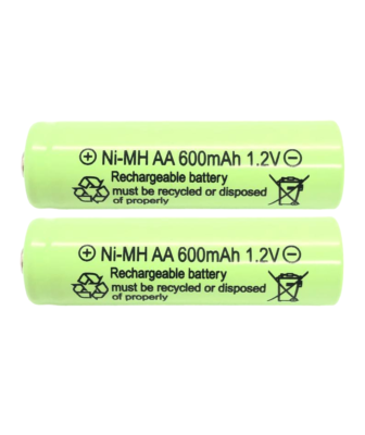 2-PCS AA 600mAh 1.2V Ni-Mh Rechargeable Batteries NiMh Solar