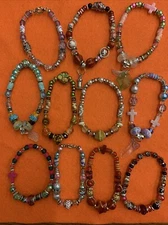 Costume Boho Stretch Beaded Bracelets For Gifts Mixed Lot Of 10