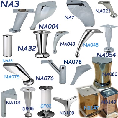 4x Poliertes Chrom Stahl Möbel Beine/Füße Sofa Sockel ...