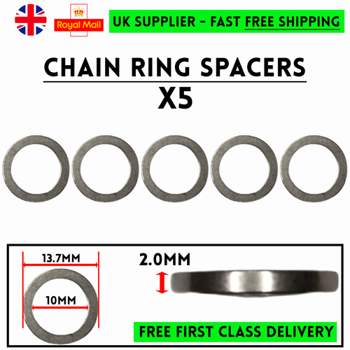 5 x Chainring Bolt Spacer Bike Washer 2mm FIXED track SINGLE SPEED