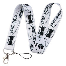 Don't Stress Meowt Cat Kitten Lovers Cute Paws Claws 17.7" Neck Lanyard