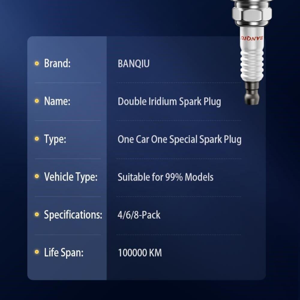 8pc Double-Iridium Spark Plug Replace For NGK TR65IX 3692 8pc Double-Iridium Spark Plug Replace For NGK TR65IX 3692
