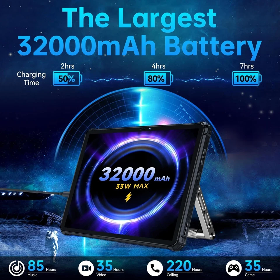 OUKITEL RT7 Outdoor Tablet 5G 32000mAh 10.1 Zoll FHD+ 24GB+256GB Gaming Tablet - Bild 2 von 4