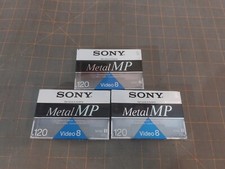 Lot of 3 SONY Metal MP Video 8 Tape Video Cassette 8mm 120 Minute