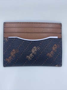 coach slim id card case in signature canvas