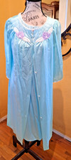 Blue Nightgown And Robe Set Peignoir By Lorraine Size Small Nylon USA