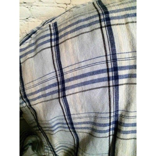 Camisa Nautica Para Hombre Talla XL Botón Frontal Cuadros Manga Corta Bolsillos Mezcla de Lino - Imagen 3 de 7