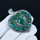 Heart shape Silver Pendant Jewelry Natural Green Onyx Gemstone Handmade Stylish