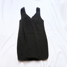 See U Soon Black Pleated Strap Back Cutout Sleeveless Shift Dress Size Small