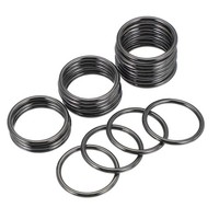"20 StüCk 1,2\" Metall-O-Ringe, Galvanisierte O-Ring-Schnalle Grau-Schwarz"