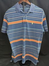 Polo Ralph Lauren Polo Shirt Mens Medium Blue Striped Short Sleeve Pony Logo