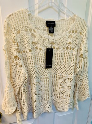 Beautiful NWT 100% Cotton Crochet Knit Top - Size L