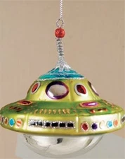 Space Ship Ornament, 4" x 4" x 4.25"