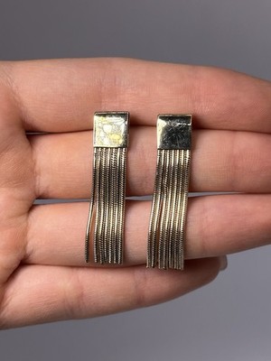 925 Sterling Silber goldfarbene Quaste Kette Fransen Ohrhänger