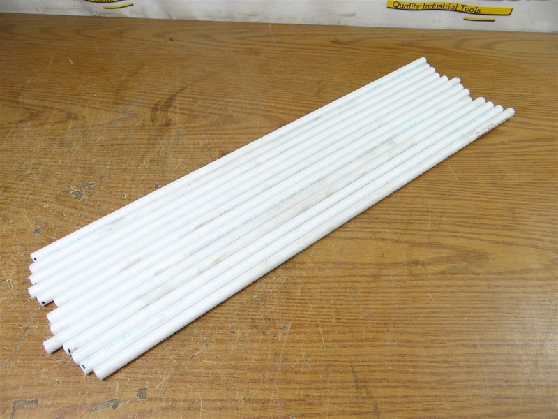 13PCS OF ERTALYTE MACHINABLE PLASTIC ROUND STOCK 1/2" X 24"