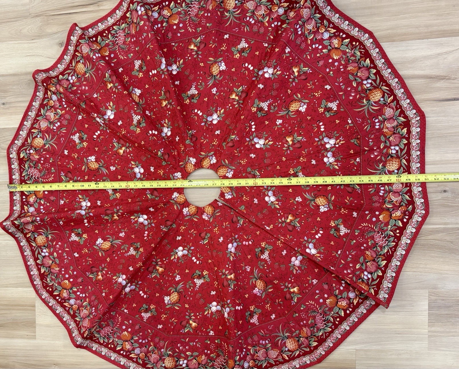 51” Handmade Pierre Deux French Country Christmas Tree Skirt Holiday Home Decor