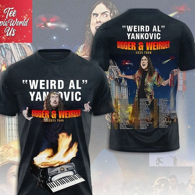 Weird Al Yankovic Bigger And Weirder 2025 Tour 3D Tee Shirt S-5XL
