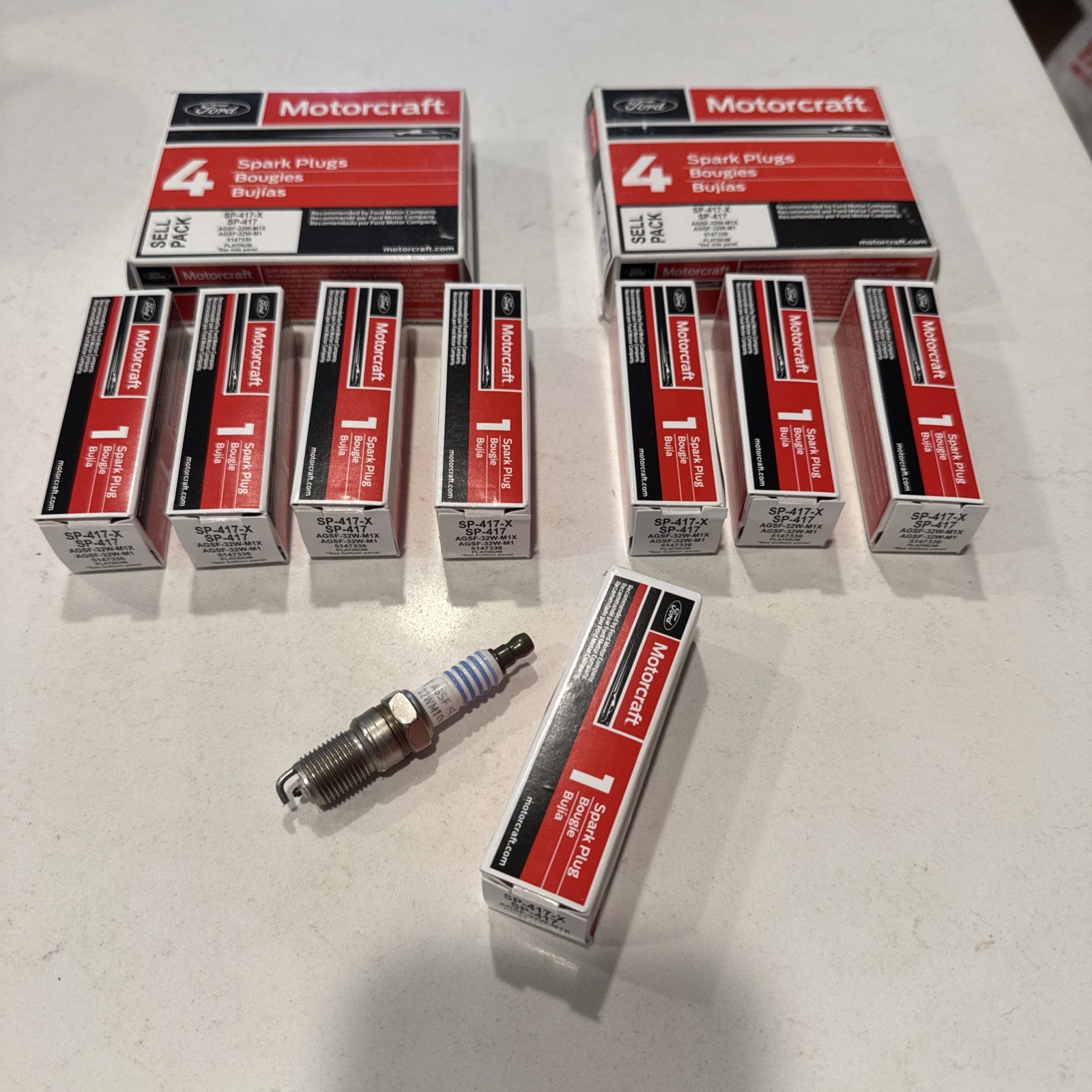 8 New Ford Motorcraft AGSF32WM1 Platinum Spark Plugs SP-417 