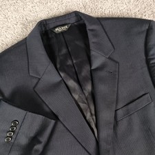 Jos A Bank 44L 39x31 Signature Collection Super 110 Suit Navy Blue Pinstripe