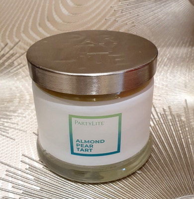 PARTYLITE 3 Docht Duftwachsglas  ALMOND  PEAR  TART  GELB  G73H2073