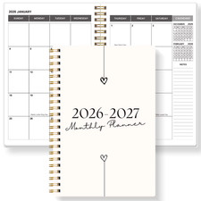 2026-2027 A5 Weekly  Monthly Planner   Jan 2026 to Dec 2027 Spiral Organizer wi