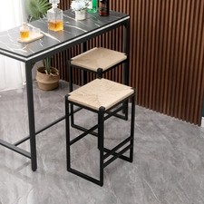 Woven Paper Rope Dining Stools Set