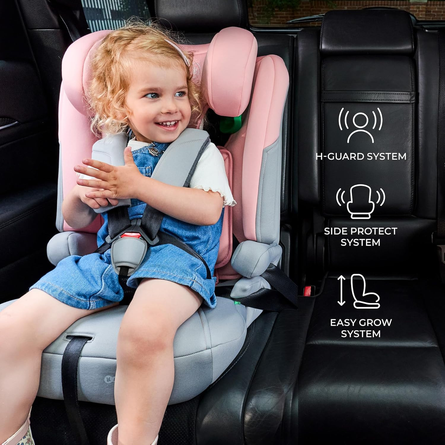 Kinderkraft I-COMFY, Seggiolino Auto, per Bambini, Regolabile (76-150 Cm), Schie foto 3