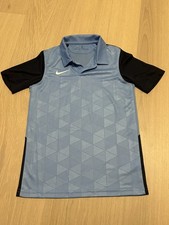 Nike Polo Shirt Boys Medium Blue Dri-FIT Golf Short Sleeve Swoosh CJ5426-448